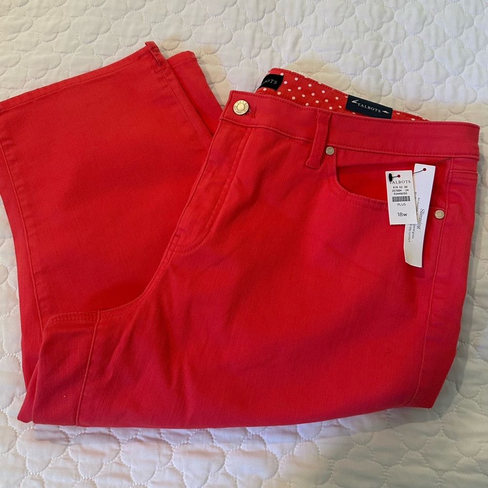 NEW Talbots Coral Pedal Pusher Slimming Capri 18W